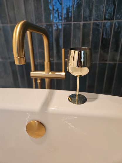 Gold Stainless Steel Wine Goblet (Set of 2)