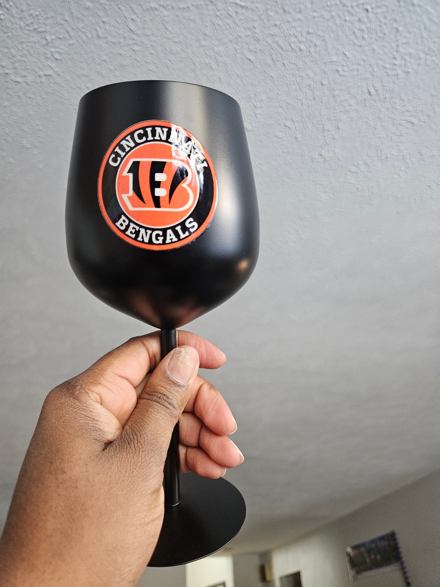Cincinnati Bengals UV Print Custom Stainless Steel Wine Glass Set