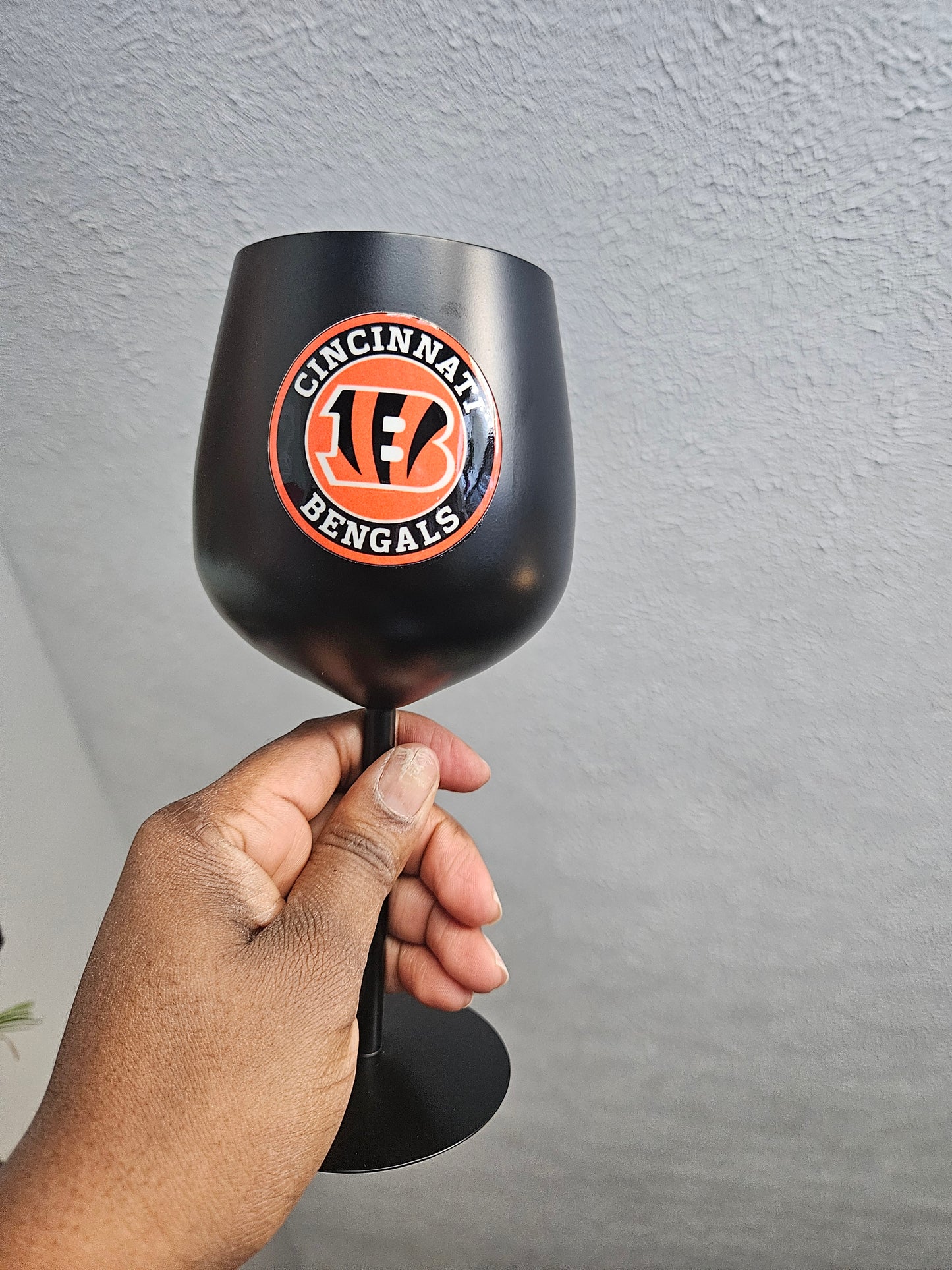 Cincinnati Bengals UV Print Custom Stainless Steel Wine Glass Set