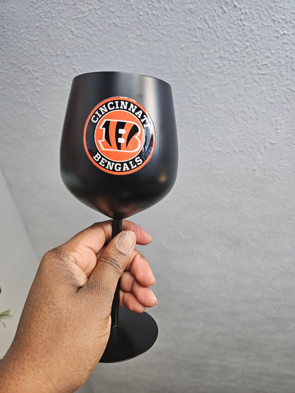 Cincinnati Bengals UV Print Custom Stainless Steel Wine Glass Set
