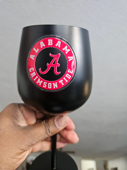 Alabama Crimson Tide UV Print Custom Stainless Steel Wine Glass Set