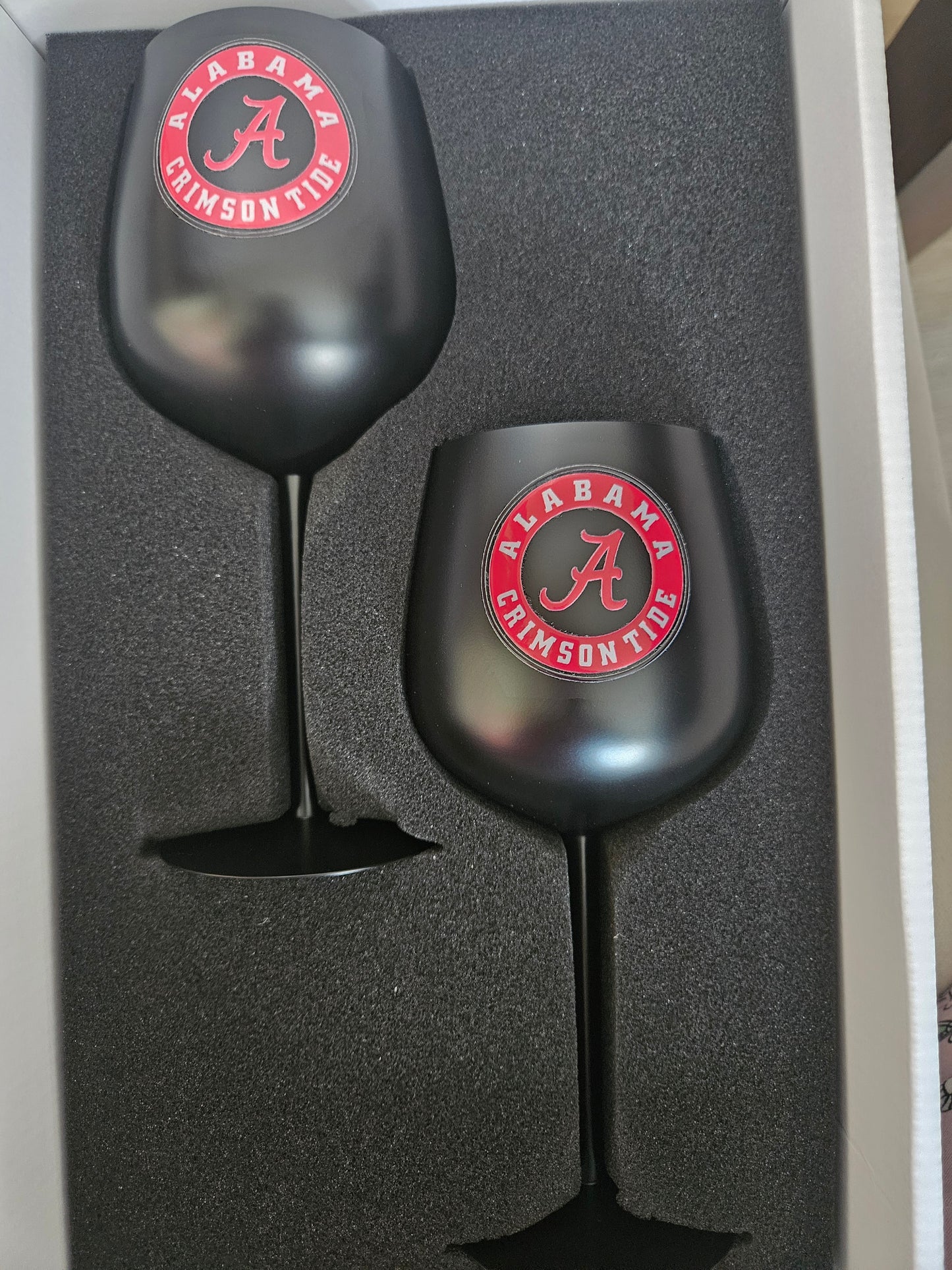 Alabama Crimson Tide UV Print Custom Stainless Steel Wine Glass Set