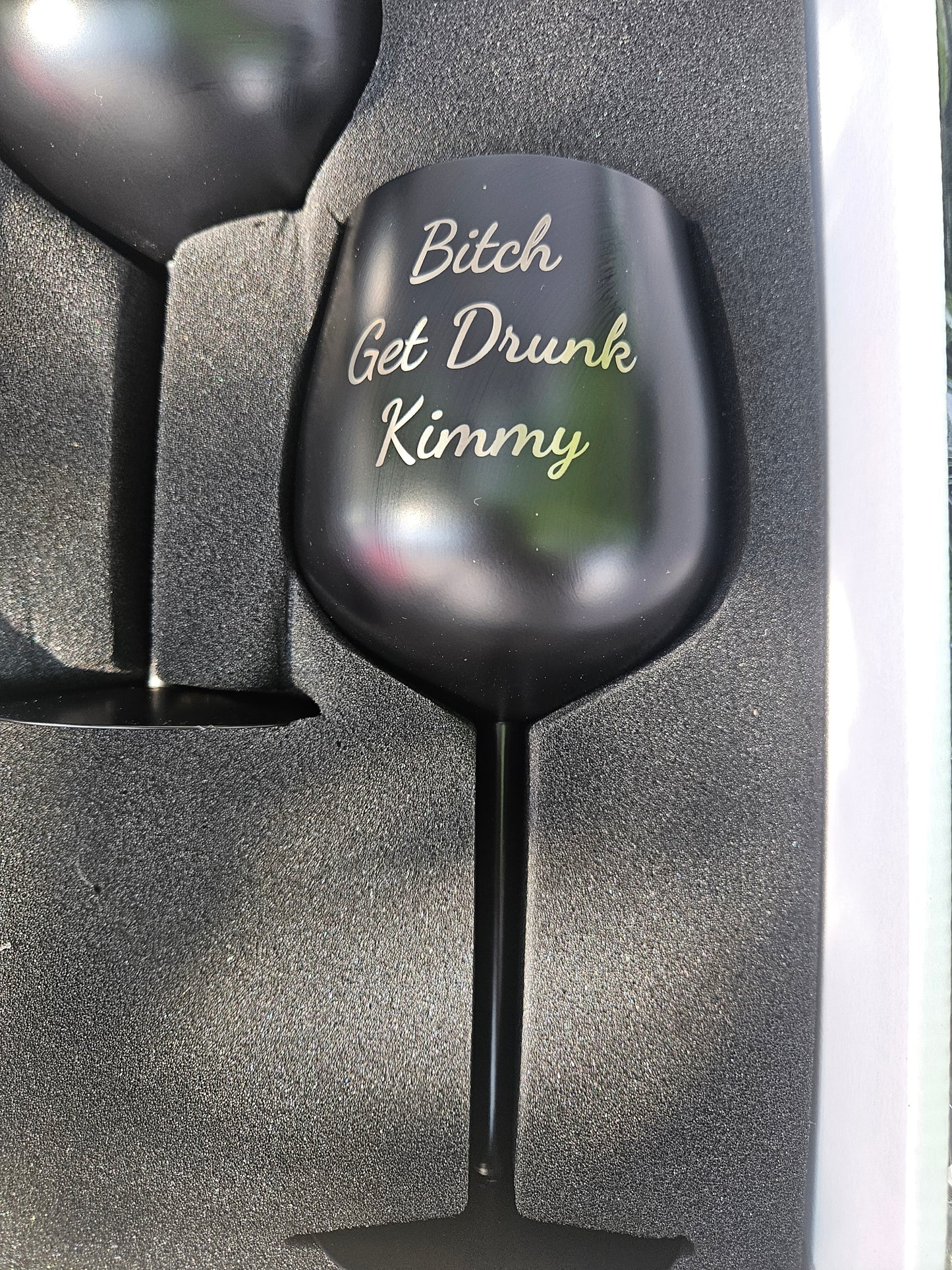 Engraved Custom Stainless Steel Wine Glass Set