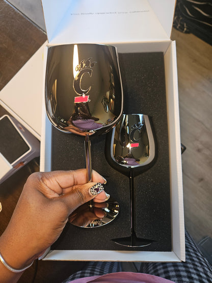 Bearcat UV Print Custom Stainless Steel Wine Glass Set