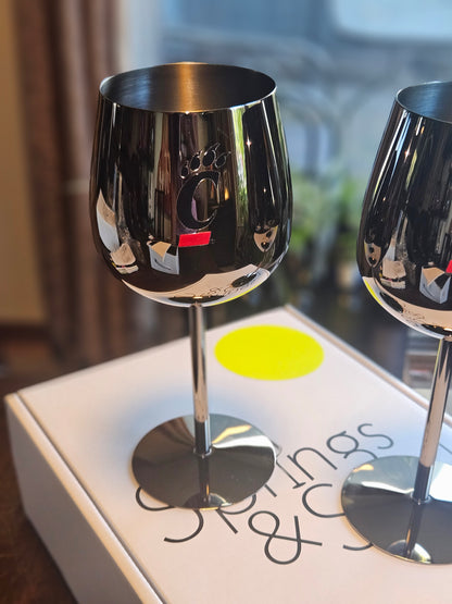 Bearcat UV Print Custom Stainless Steel Wine Glass Set