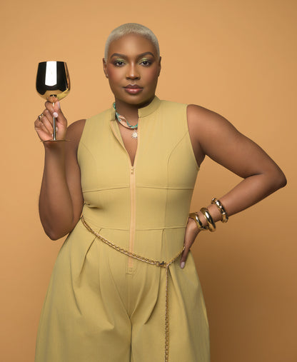 Gold Stainless Steel Wine Goblet (Set of 2)