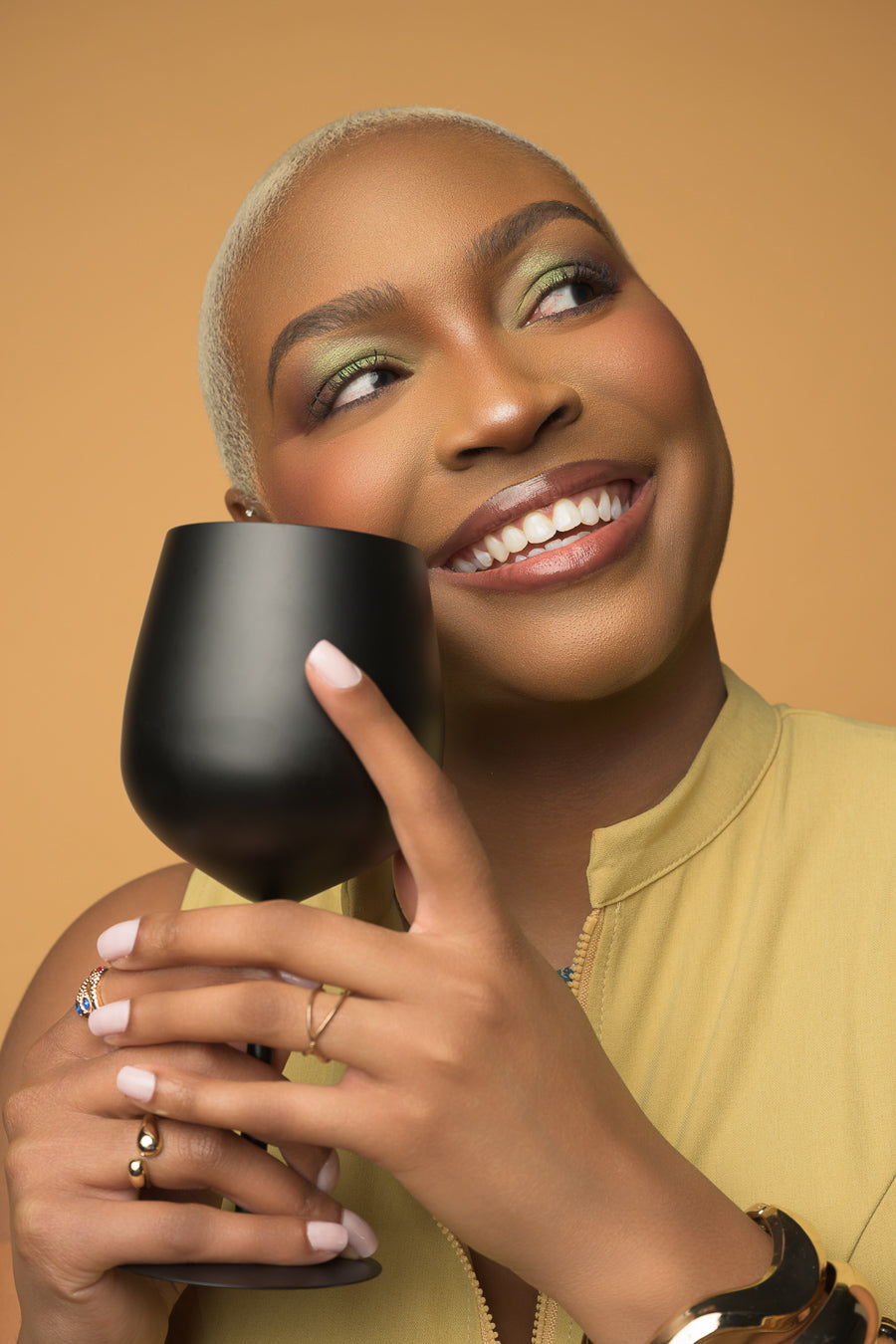 Black Matte Stainless Steel Goblet (Set of 2)