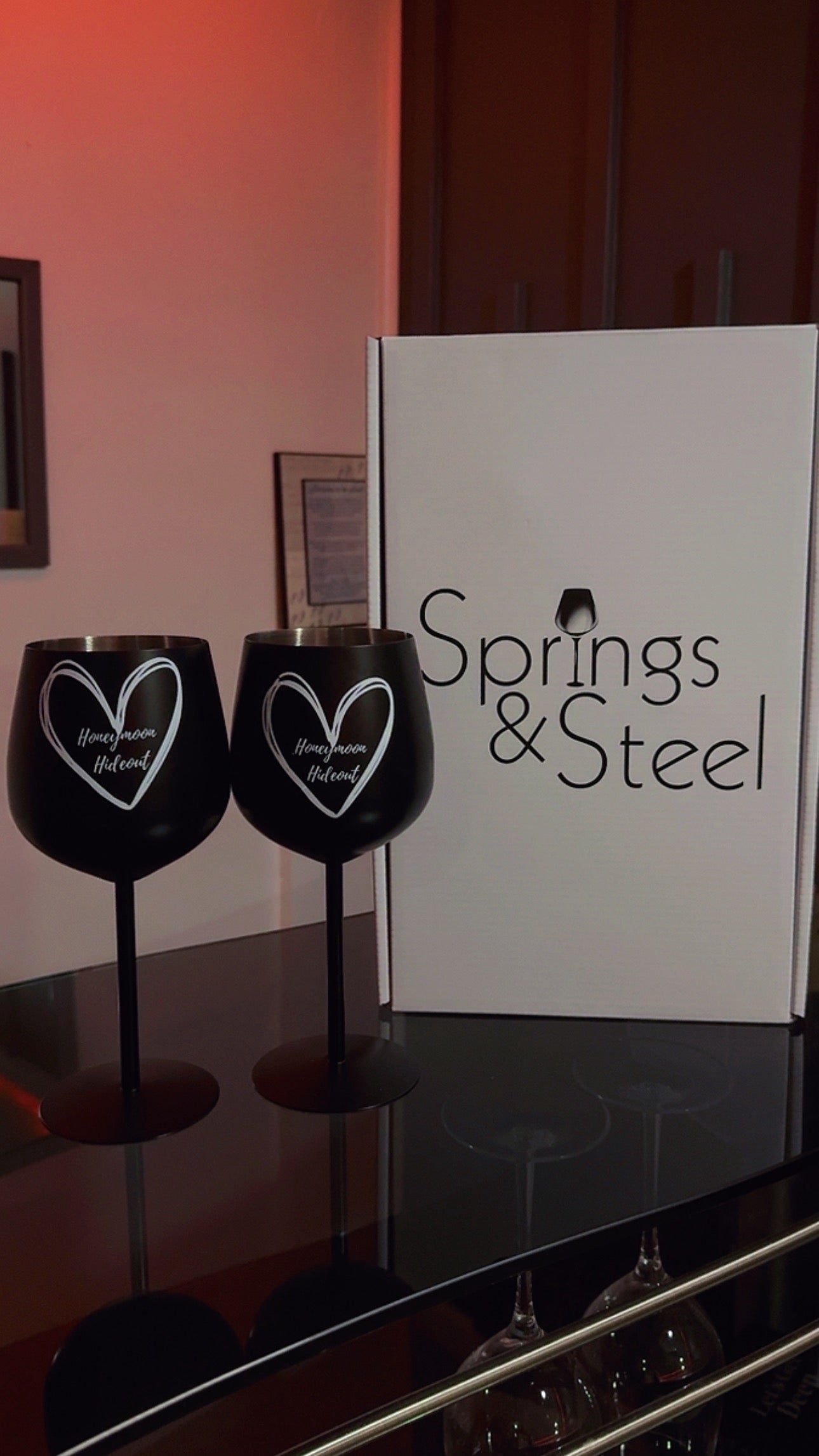 Engraved Custom Stainless Steel Wine Glass Set