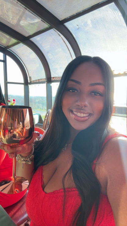 Rose Gold Stainless Steel Wine Goblet (Set of 2)