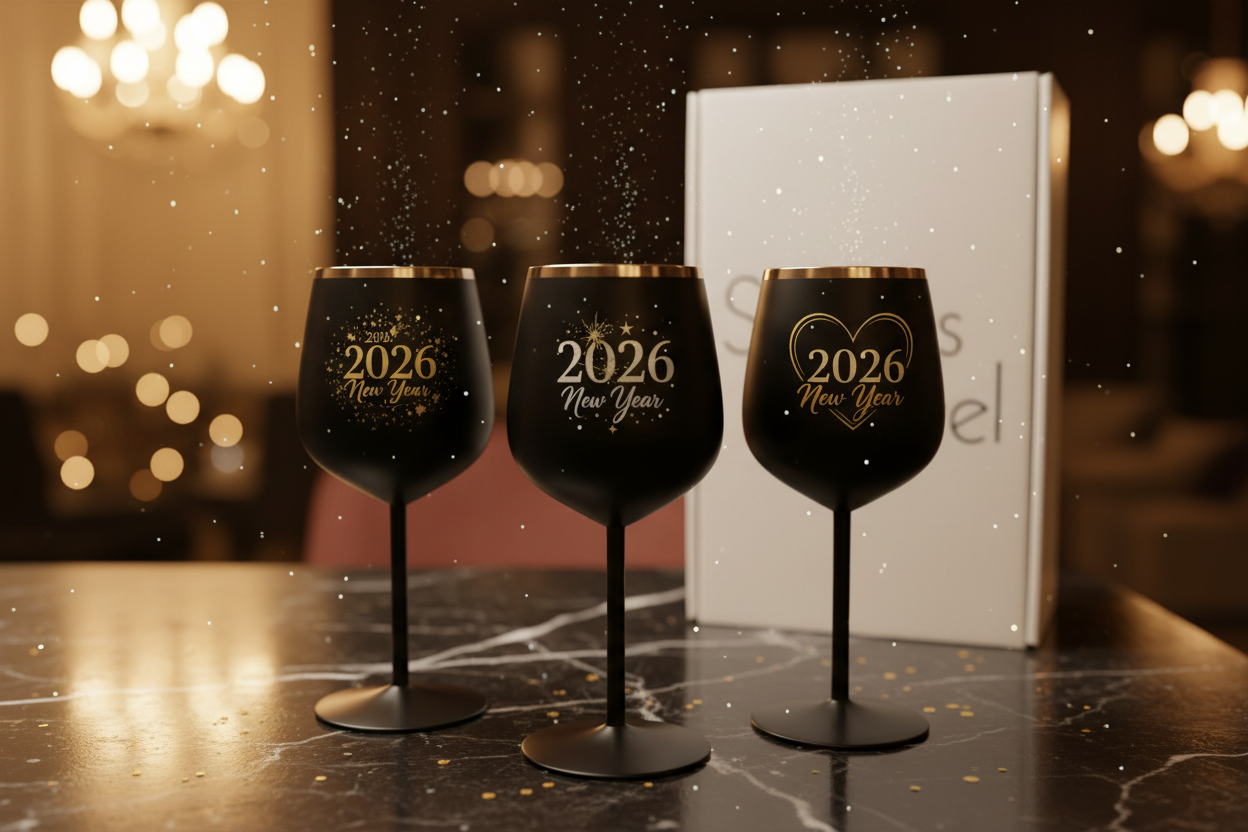 Wine Glasses New Year Celebration - Regenerated